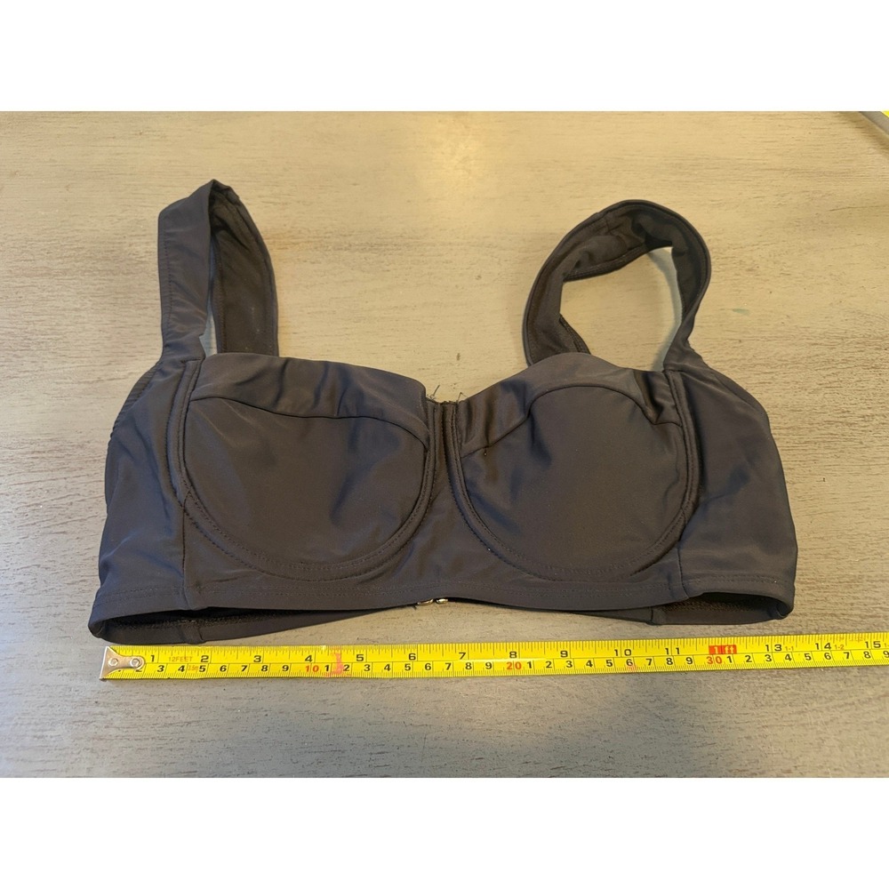 Time and Tru Womens Black Underwire Balconette Bikini Swim Top Large 12-14